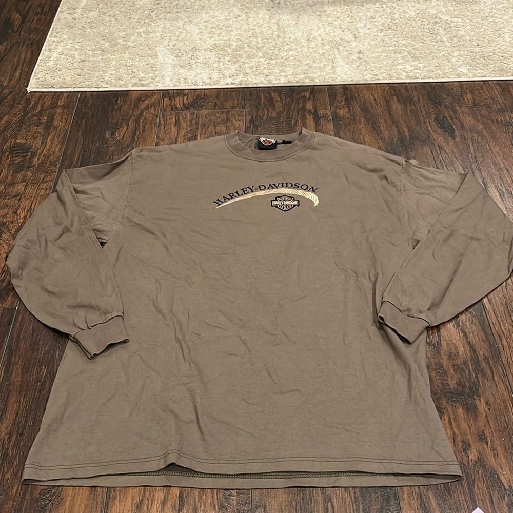 VTG Harley Davidson made in USA long sleeve embroidered spell out on chest XL